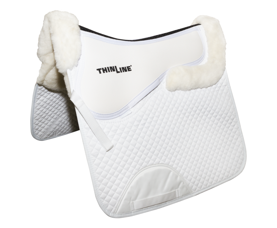 Euro Roll Wool Dressage Square Pad White