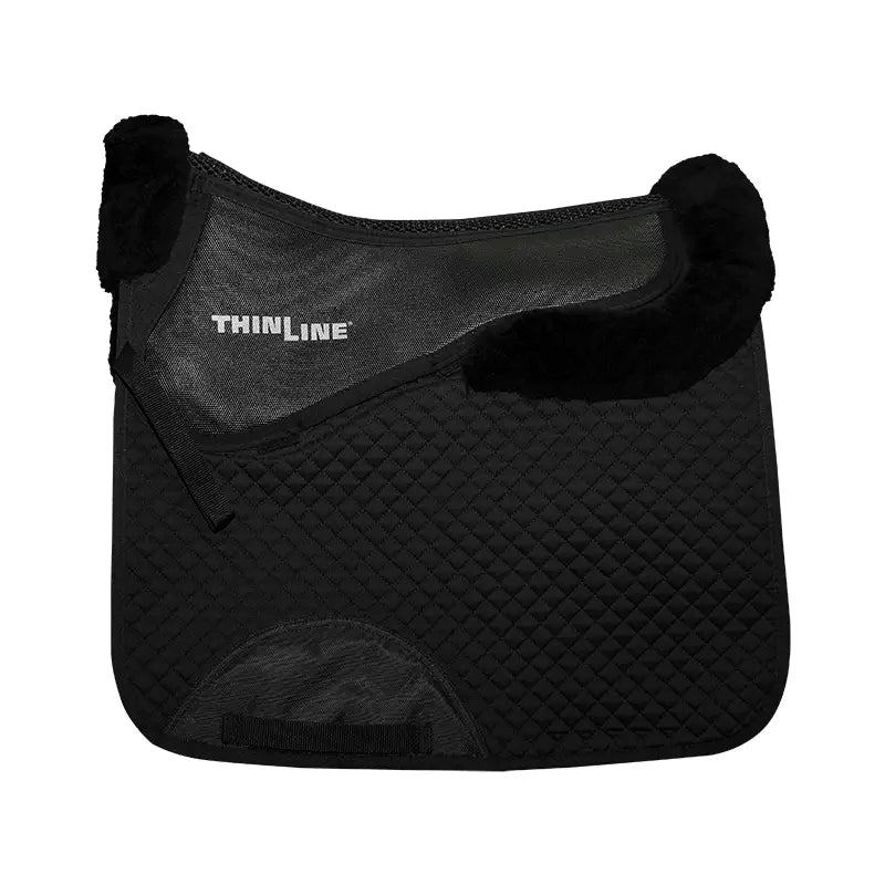 Euro Roll Wool Dressage Square Pad Black