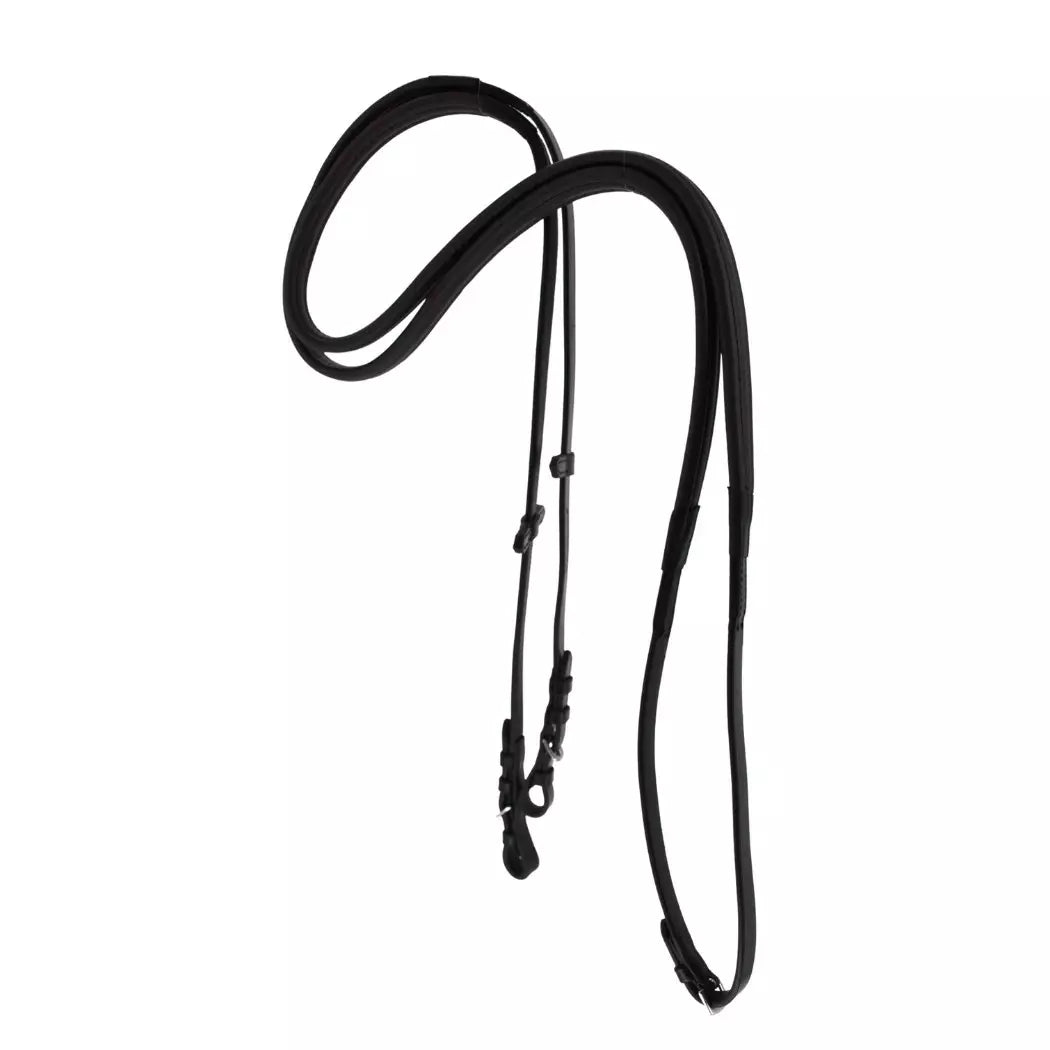 Thinline Classic Wrappted Reins 48" Black-Stud Hook Pony with Stops
