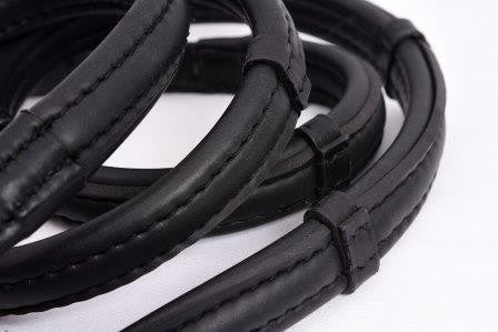 Thinline Classic Wrappted Reins 48" Black-Stud Hook Pony with Stops