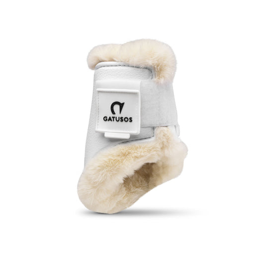 DELUXE ULTRA LIGHT FETLOCK INSIDE PROTECTION BOOTS SYNTHETIC SHEARLING WHITE