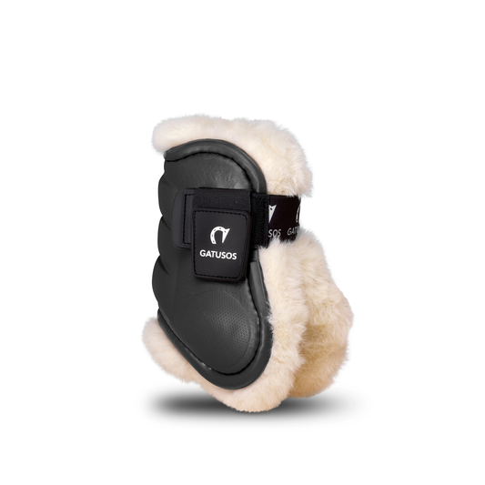 DELUXE ULTRA LIGHT FETLOCK BOOTS WITH SYNTHETIC SHEARLING BLACK