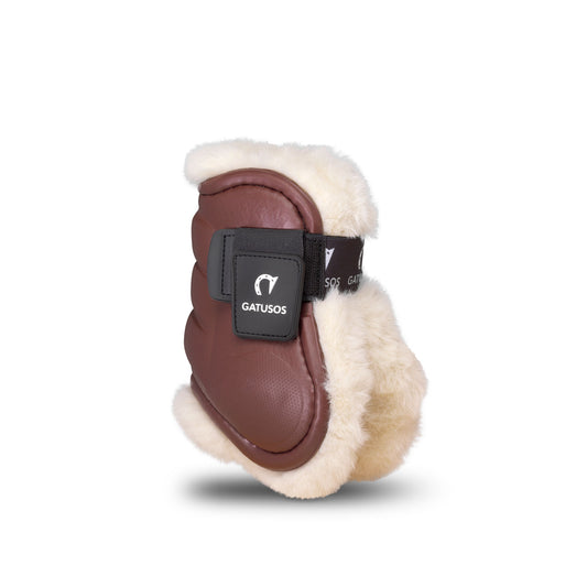 DELUXE ULTRA LIGHT FETLOCK BOOTS WITH SYNTHETIC SHEARLING BROWN