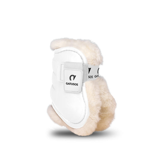 DELUXE ULTRA LIGHT FETLOCK BOOTS WITH SYNTHETIC SHEARLING WHITE