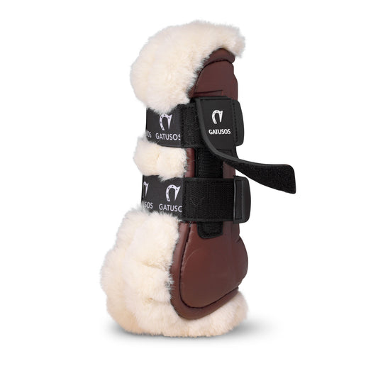 DELUXE ULTRA LIGHT FRONT BOOTS WITH SHEARLING BROWN