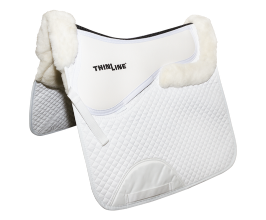Euro Roll Wool Dressage Square Pad White